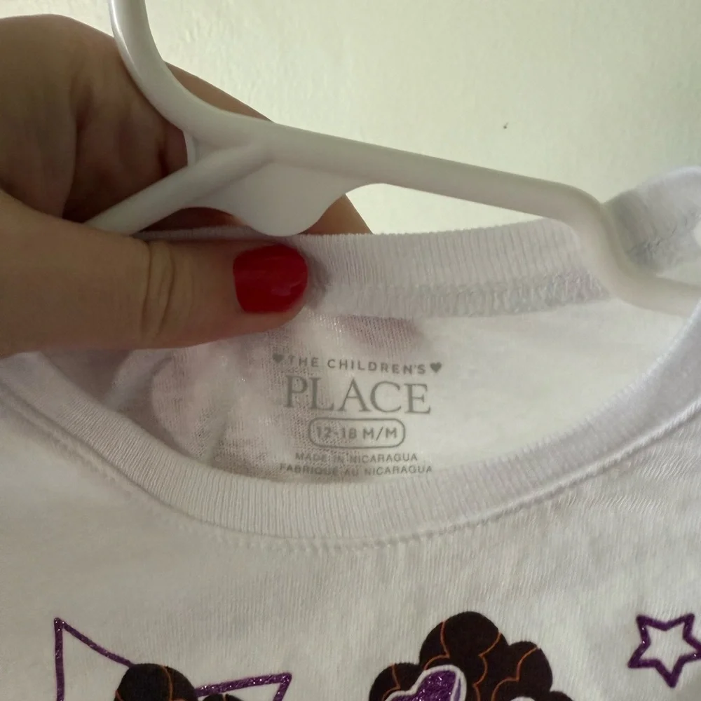 The Children's Place White and Purple Kids Long Sleeve Shirt